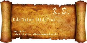 Kübler Diána névjegykártya
